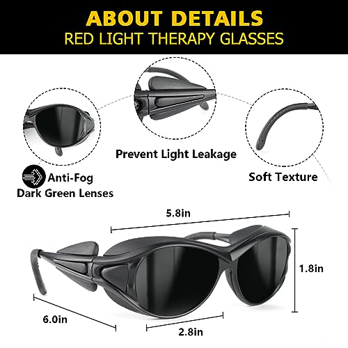 ULTREMA Red Light Therapy Glasses, Eyes Protection for Tanning Goggles, IPL Laser Safety Glasses 200-2000nm, Eye Protectio...