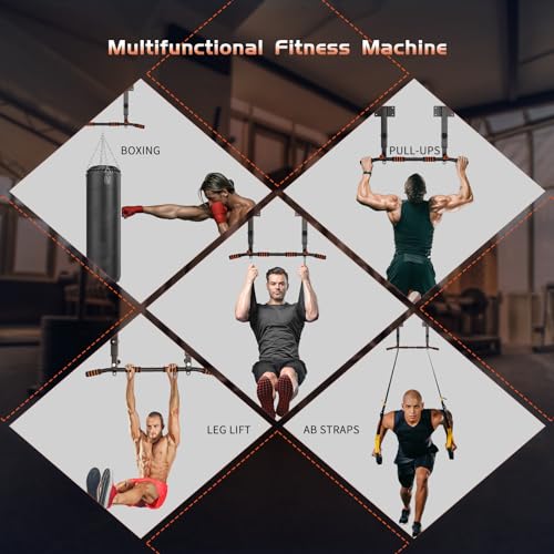 Pull Up Bar Wall Mounted: Adjustable Wall Joist Mount Pull Up Bar & Chin Up Bar for Home Gym Workout Strength Training Equ...