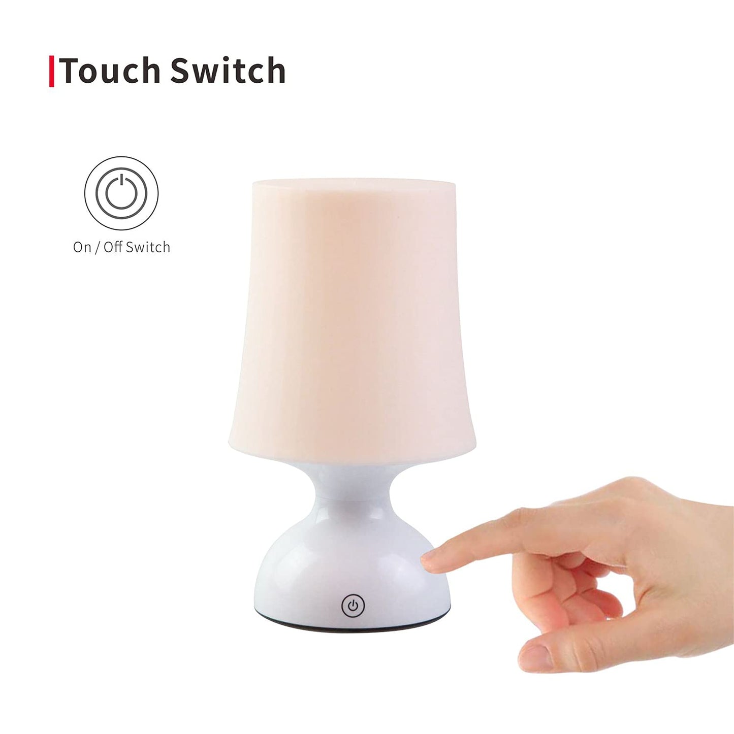 RiverLux LED Lamp, Battery Powered, Pink Table Decor, Model RL-NV002-WP, Peach Pink and White