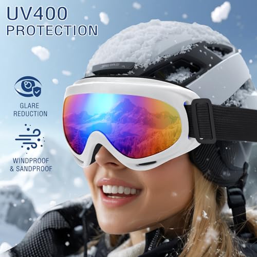 OXG Ski Snowboard Goggles for Men Women, UV Protection Ski Snow Goggles for Kids Youth Adult