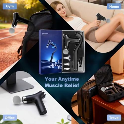 patpaw Detachable Deep Tissue Massage Gun with Extendable Handle, 12-Speed Percussion Back Massager for Hard to Reach Shou...
