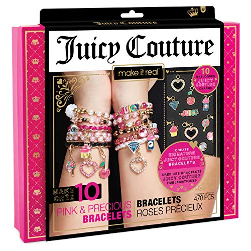 Make It Real - Juicy Couture Pink and Precious Bracelets - DIY Charm Bracelet Kit with Beads for Tween Jewelry Making - Je...