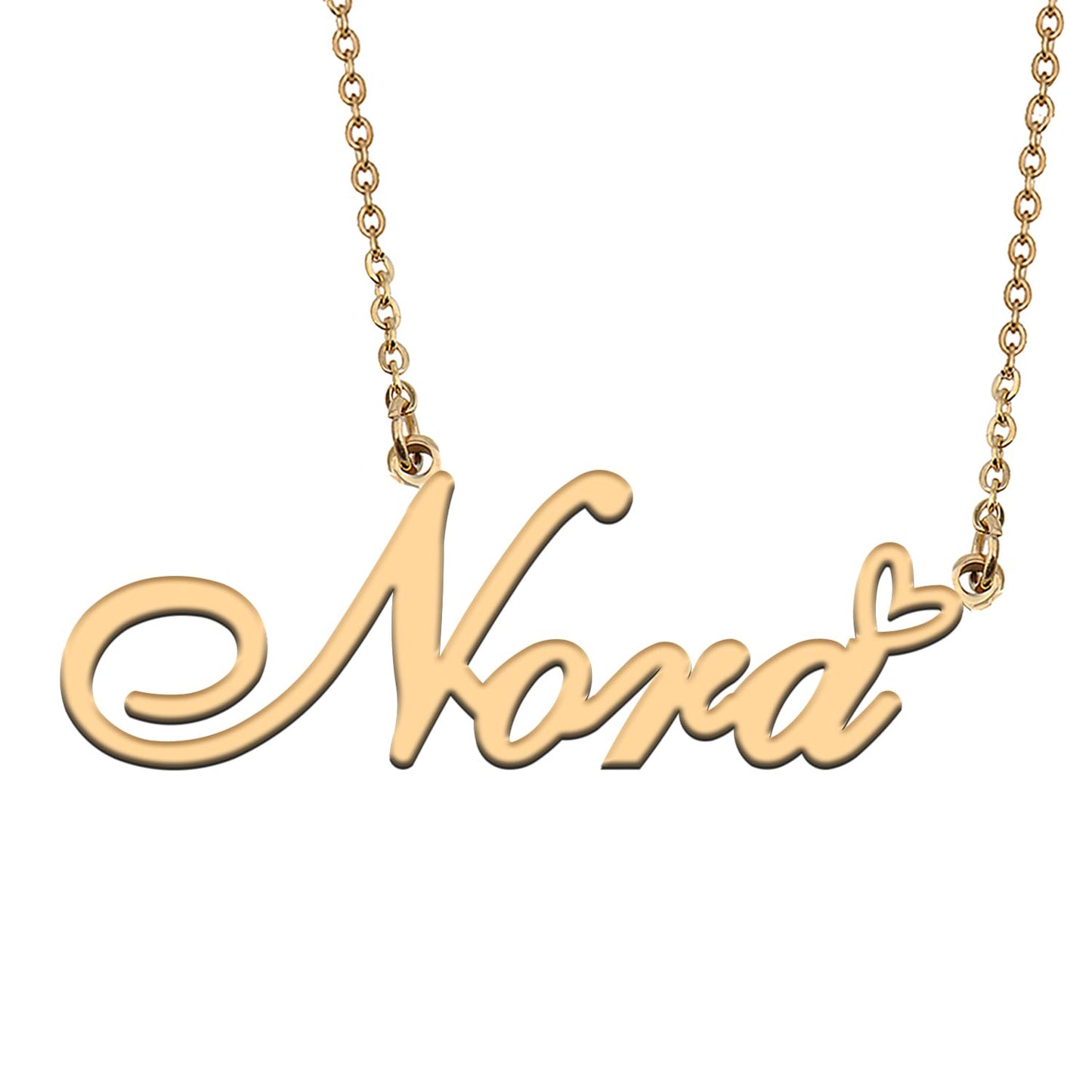 HUAN XUN Nora Name Necklaces for Women Stainless Steel Custom Name Necklaces Pendant Jewelry Gift for Christmas