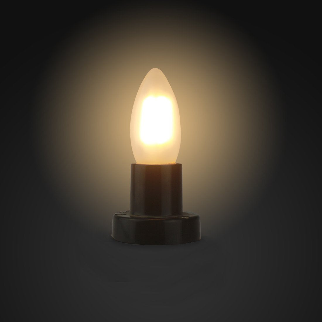Opalray C35 2W Led Candelabra Bulb, Dimmable Warm White 2700K, Glass, E26 Base, 5 Pack