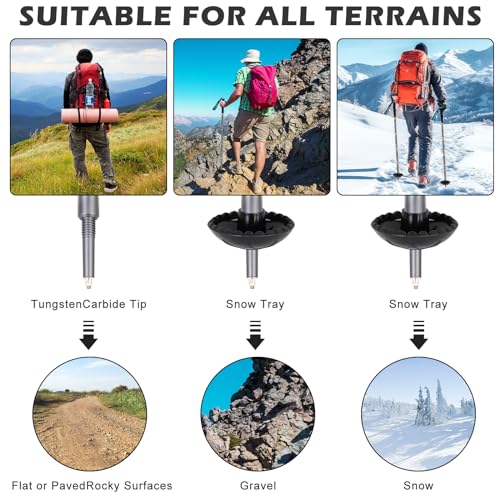 BEAUTIFABLE Hiking Walking Staff - Detachable Trekking Pole Multitool for Man Women (7 Tube