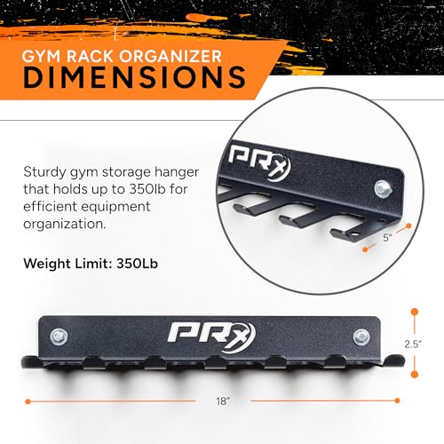 PRx Performance Wall-Mounted Gym Rack Organizer – Heavy-Duty Fitness Equipment Storage for Resistance Bands, Jump Ropes & ...