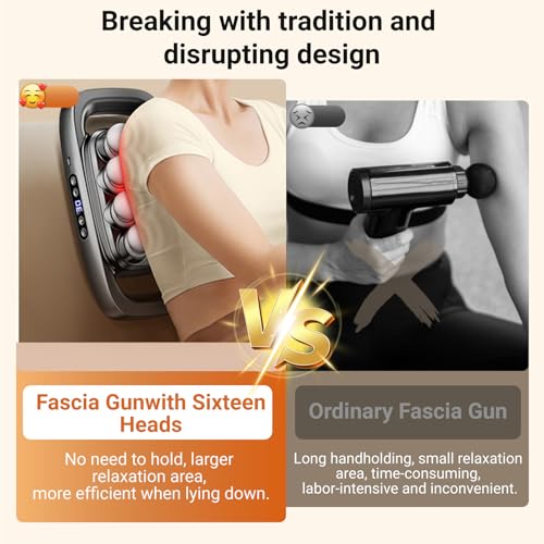 Gurui Massage Guns Deep Tissue, Valentine's Day Gifts, Neck Massager with 16 Heads, 16-Head Massage Gun Set for Deep Tissu...