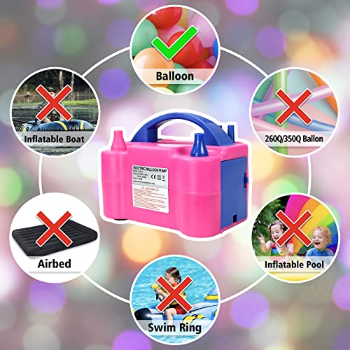 Motorenbau Electric Balloon Pump, Portable Electric Balloon Blower Machine Balloon Air Pump, Dual Nozzle 110V 600W Balloon...