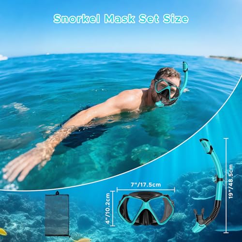 2 Pack Snorkeling Gear for Adults, Dry Snorkel, Mask Set Adult, Diving Scuba Mask, Scuba Gear, Swimming Goggles with Nose ...