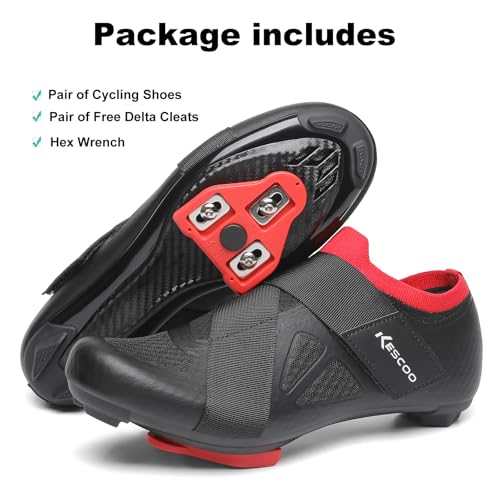 Unisex Cycling Shoes Men Women Compatible with Peloton Bike Delta Cleats Includes