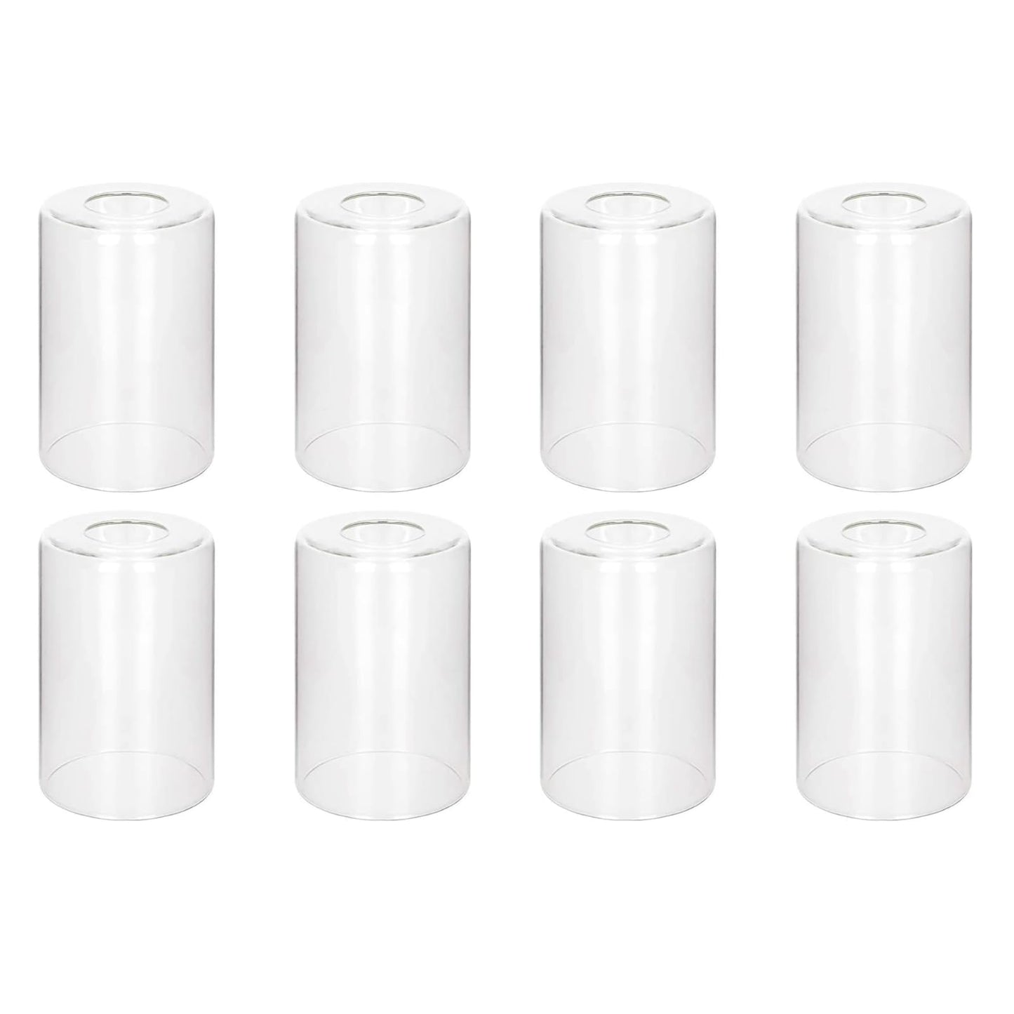 Eidonta Clear Glass Shade Covers, 5.5in Height, 3.5in Diameter, 8 Pack
