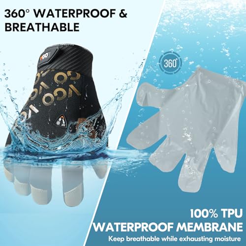 Vgo... Cut Resistant Work Gloves for Men Cold Weather, ANSI Level A5,Goat Leather Mechanic Gloves,Touchscreen(GA9604FWC5)