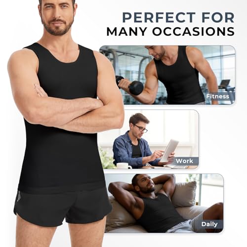 Sleeveless Compression Shirt Men Slimming Body Shaper Vest Mens Compression Tank Top Undershirt Shapewear Tummy Control