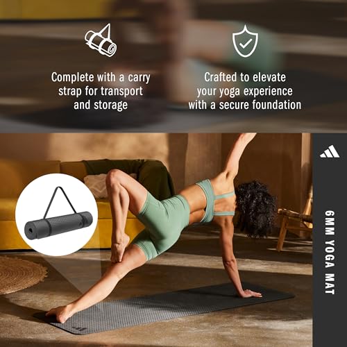 adidas Yoga Mat - Eco Friendly - Non Slip, Durable Textured Surface