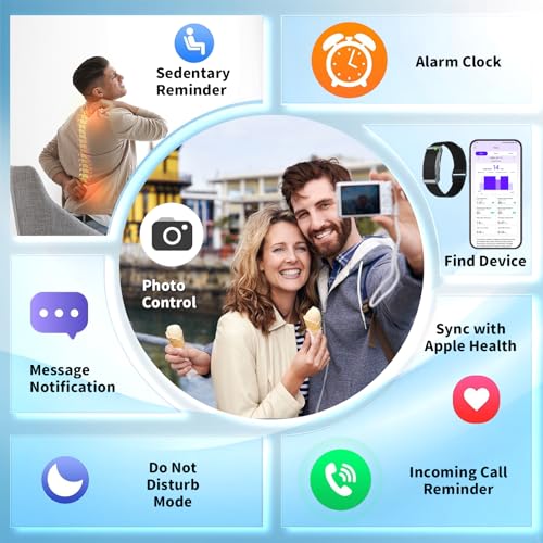 Smart Bracelet for Men Women, Fitness Tracker with Free App, 24/7 Auto Heart Rate/SpO2 Monitor, Sleep Stress Tracking Smar...