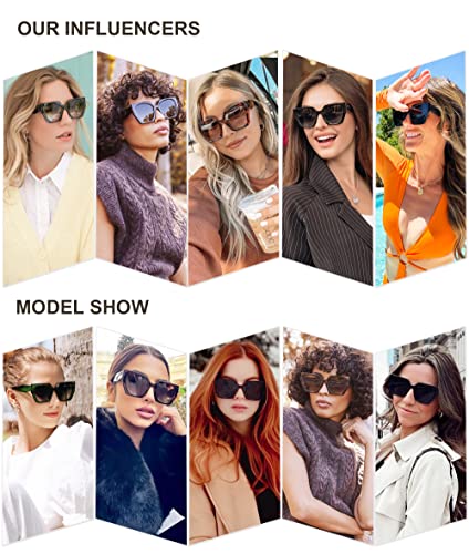 SOJOS Large Oversized Polarized Sunglasses for Women, Big Designer Womens Trendy Square Shades SJ2205