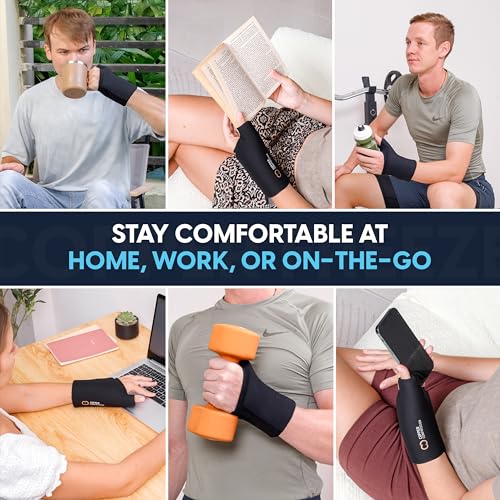 Copper Compression CopperFreeze Wrist Sleeve – Hot & Cold Therapy Support for Pain, Swelling, and Injury Recovery – 360° C...