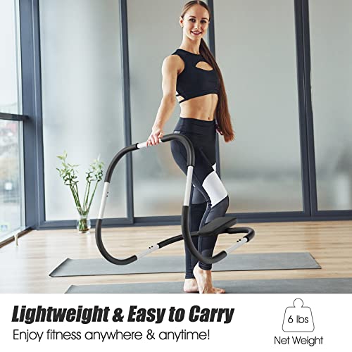 GYMAX Ab Cruncher, Abdominal Trainer Sit up Assistant Roller with Padded Headrest, Fitness Exercise Training Machine for C...