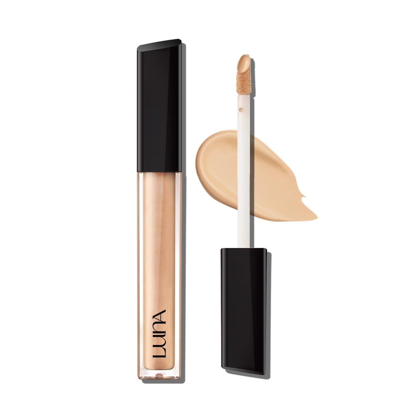 LUNA Long-Lasting Tip Concealer Cover-Fit (#04 Sand) Full Coverage, for Under Eye Dark Circles, Fine Lines, Redness & Discolorat