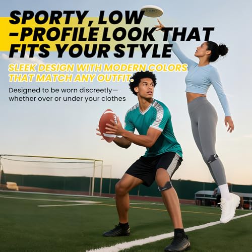 JUMPOW Silicone Patellar Tendon Support Strap - 2 Pack Adjustable Non-Slip Patella Band Stabilizer Knee Brace for Hiking, ...