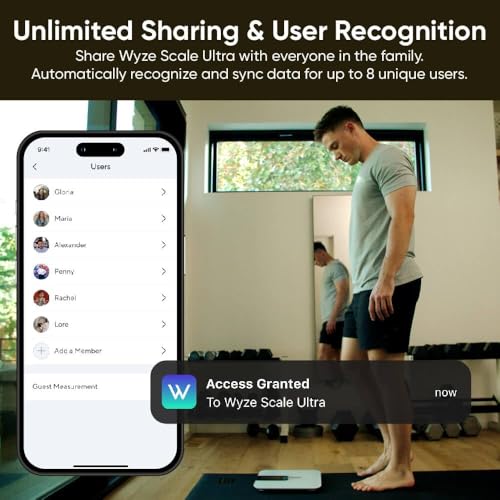 Wyze Scale Ultra Smart Scale with 4.3" Color Display - Digital Scale for Body Weight BMI Muscle Mass, Heart Rate Monitor, ...