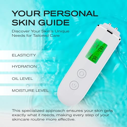 Skin Hydration Tester Monitor - Professional Portable Digital Corneometer Facial Moisture Analyzer Meter Tool - Multifunct...