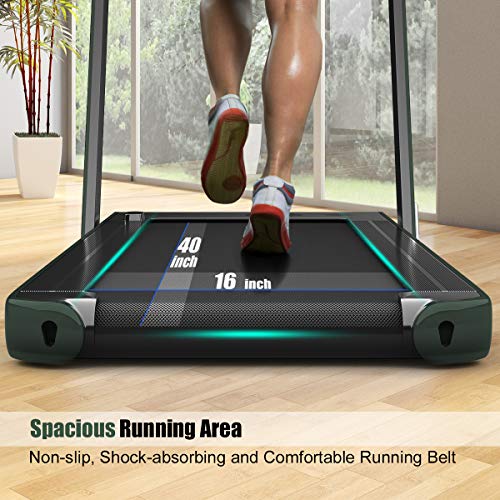 GYMAX Walking Pad, 2.25HP Dual Display Foldable Treadmill for Home with Remote/Smart App Control, Portable Compact Treadmi...