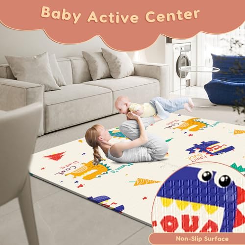 Fshibila Baby Playpen Mat, 74" × 50“ Baby Play Mat for Floor, Baby Playmat for Playpen, Thick Ultra Soft Playpen Mat for P...