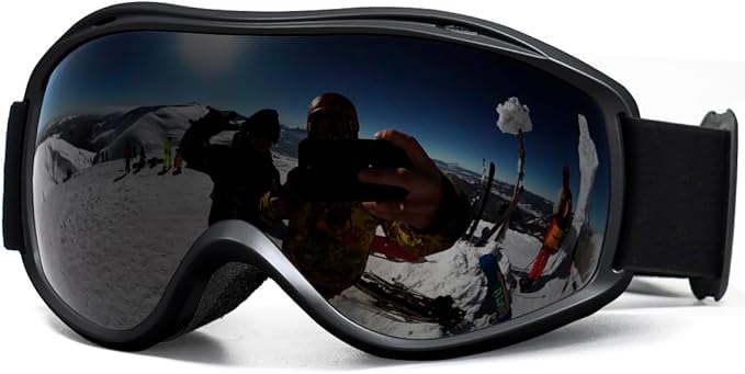 SPOSUNE OTG Ski Goggles Men Women, Over Glasses Anti Fog Snowboard Goggles, UV Protection Snow Goggles for Adult & Youth