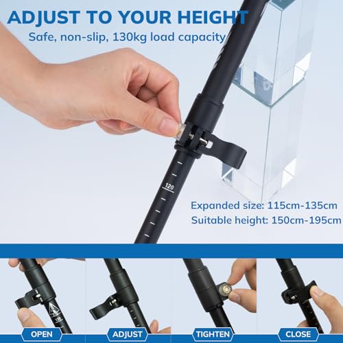 Gifts for Men Christmas Collapsible Trekking Pole, Ultralight 7075 Aluminum Hiking Stick for Women, Men & Seniors, 3-Secti...