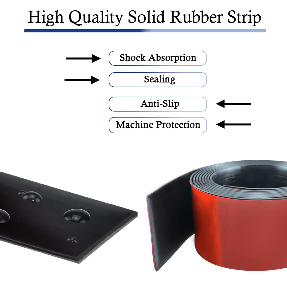 Neoprene Rubber Strips Self Adhesive Solid Rubber Sheets, Rolls & Strips for DIY Gaskets Crafts Pads Seals Warehouse Flooring Neoprene Sheet with Adhesive Backing (3" Wide x 1/5" Thick x 20' Long)