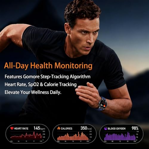 LZBWOL Smartwatch for Men & Women, 1.43" AMOLED Fitness Tracker GPS, Bluetooth Call, Heart Rate, Blood Oxygen (SpO2), Slee...