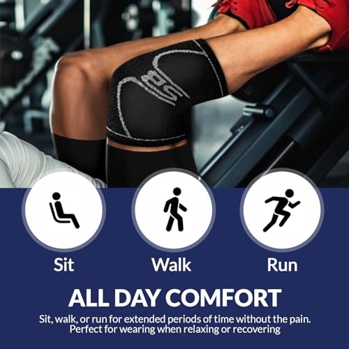 SB SOX Compression Knee Brace - Great Support That Stays in Place - Perfect for Recovery, Everyday Use - Best Treatment fo...
