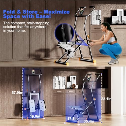 FitNexus Stair Stepper for Home Gym, 350lbs Vertical Climber Machine with LCD Display, Non-Slip Pedals & 350lb Capacity Co...