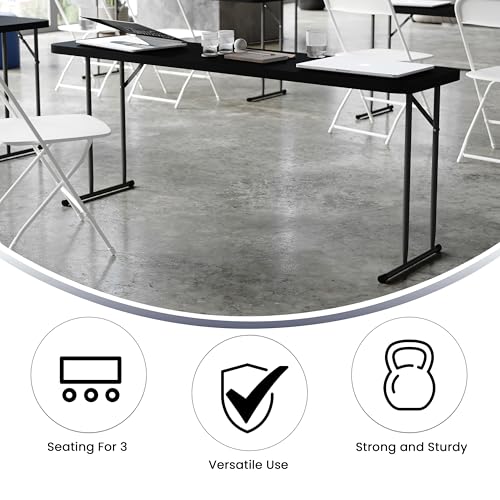 BizChair 6-Foot Black Plastic Folding Training Table