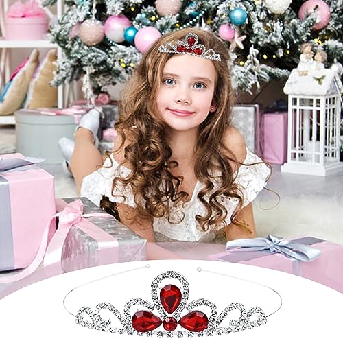 Cinaci 8 Pieces Princess Colorful Dazzling Crystal Rhinestone Silver Metal Tiara Crown Headbands Wedding Birthday Party Pr...