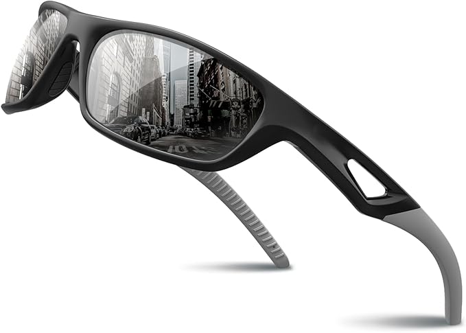 RIVBOS Polarized Sports Sunglasses Driving Sun Glasses Shades for Men Women Tr90 Frame for Cycling Fishing Running RB831