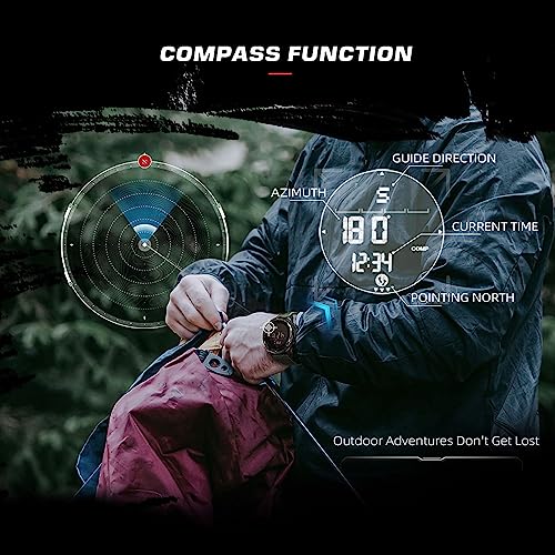 DIDITIME Tactical Watches for Men, Military Watches for Men, Waterproof 164FT, Fitness Watch, Mens Digital Watches with Co...
