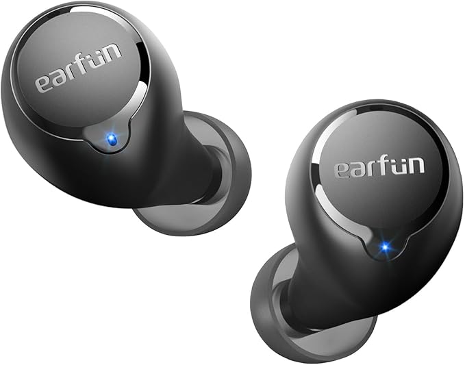 EarFun Free 2S Wireless Earbuds, [Upgraded Version] Bluetooth Earbuds with Deep Bass, 4 Mics for Clear Call, Customizable ...