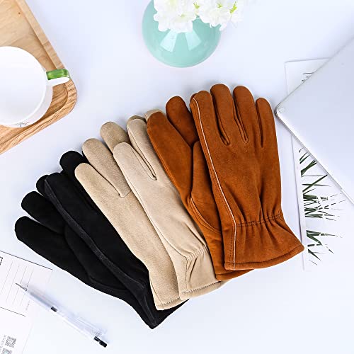 SKYDEER 3M Thinsulate Thermal Winter Work Gloves with Windproof Premium Genuine Deerskin Suede Leather (Unisex SD8671T)