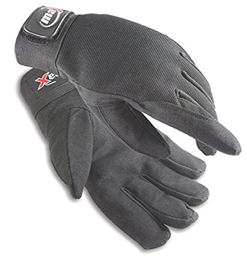Galeton 9120002-M-BK Max 2.0 Sport Utility/Mechanics Work Gloves with Wrist Tabs, Medium, Black