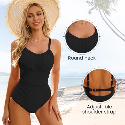 Modest One Piece Swimsuit Women Tummy Control 2026 Long Torso Slimming Bathing Suit Cute Floral Swim Suits