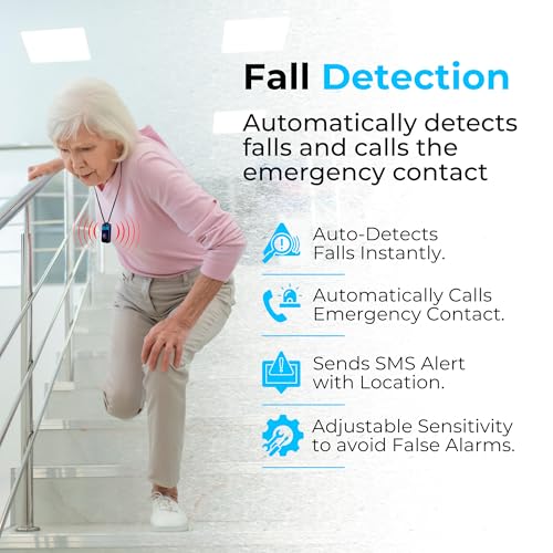 SecuLife New 2026 Fall Alert Device, Medical Alert Pendant with for Seniors, SOS Call, GPS Tracking & Reminders – Wearable...