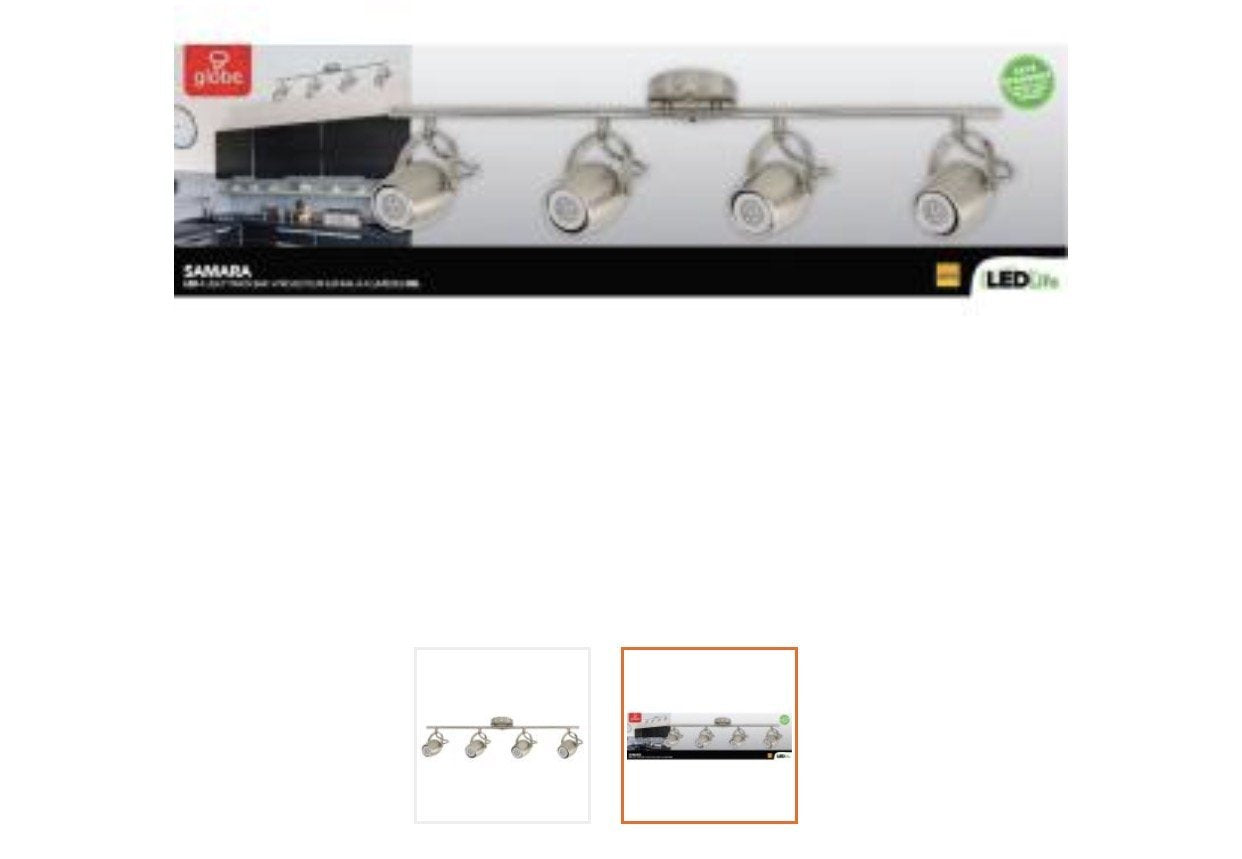 Globe Electric Samara Collection 4-Light Brushed Nickel Track Lighting with Dimmable 50-Watt LED GU10 Bulb Included