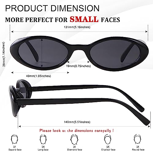 VIA LEECA Trendy Oval Sunglasses Women 90’s Vintage Sun Glasses Fashion Tinted Glasses UV400 Protection