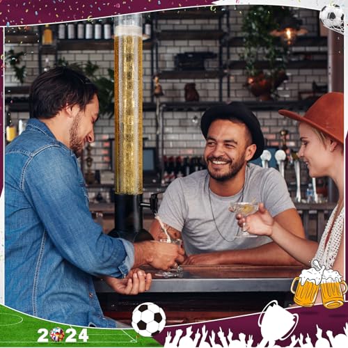 COSYOO 2PCS Drink Tower, 3L Mimosa Tower Dispenser With Ice Tube and Led Light, Tabletop Beer Dispenser 3.17 Qt./100oz, Id...