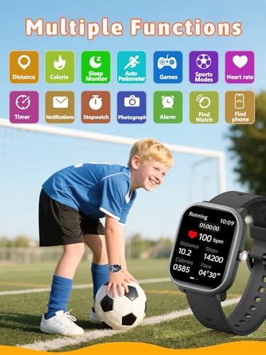 Roffnet Kids Smart Watch for Boys Girls, Fitness Tracker with Heart Rate Sleep Monitor, 1.83" Touchscreen with 12 Puzzle G...
