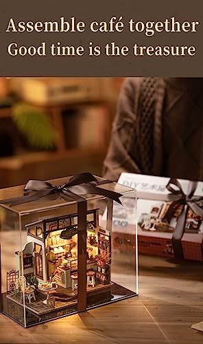 Rowood Coffee Miniature House Kit, DIY Miniature Dollhouse Kits Gifts for Adults to Build, Mayberry Street Miniatures, Woo...