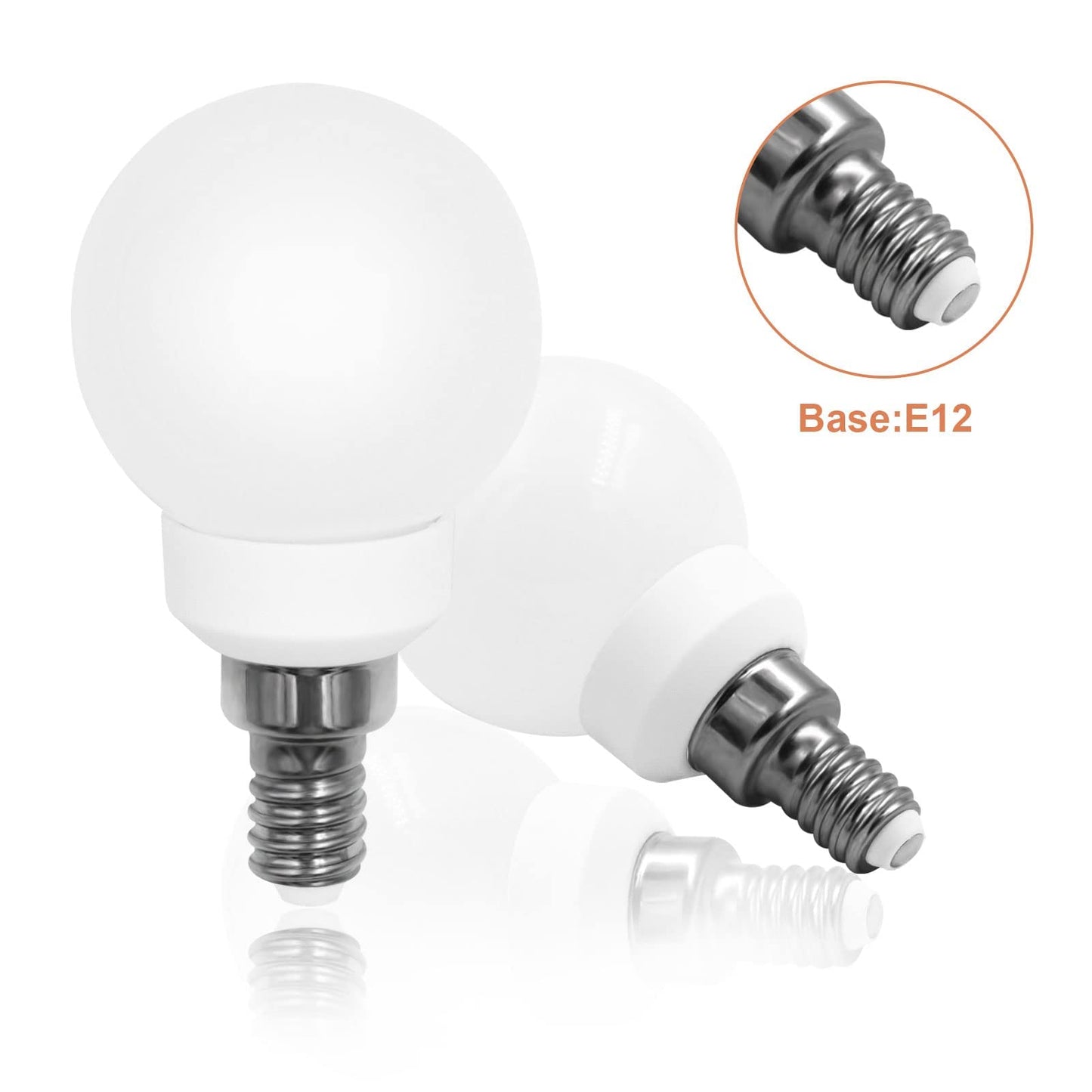 Lflampon Led Light Bulb 3000K Warm White Candelabra E12 Base Lightbulbs 110V 3W G14/G45 Small Bulbs 25W Equivalent 260Lm Vanity And Ceiling Fan Chandelier Landscape Lighting 2-Pack Non-Dimmable