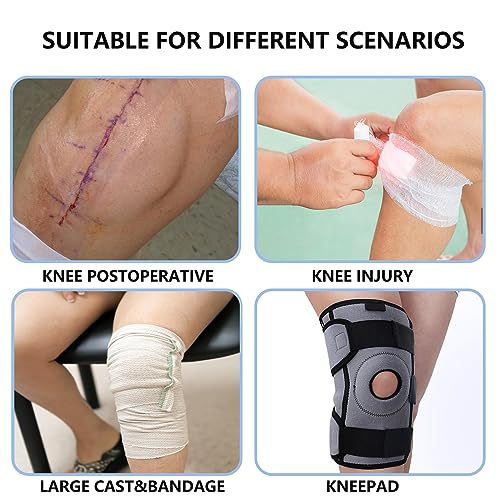 Divvsck Waterproof Knee Cast Cover for Shower,Watertight Cast Bag Covers- Shower Protector for Knee Replacement Surgery, W...